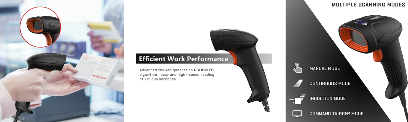 1D 2D wired handheld barcode scanners